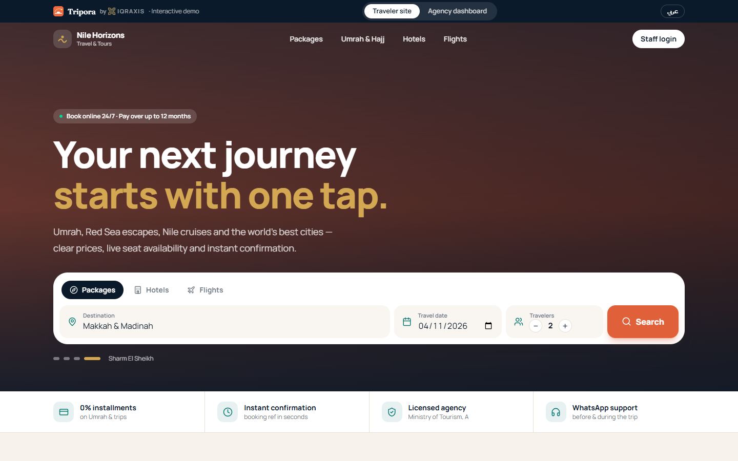 Tripora traveler booking site